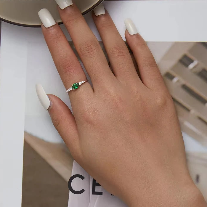 Oval Zircon Gemstone Ring