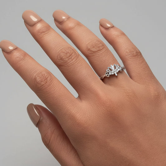 Lotus Opal Flower Ring