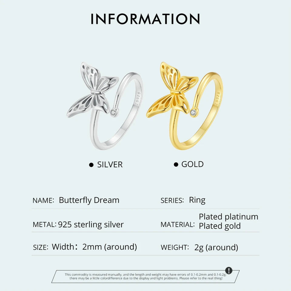 Adjustable Butterfly Ring