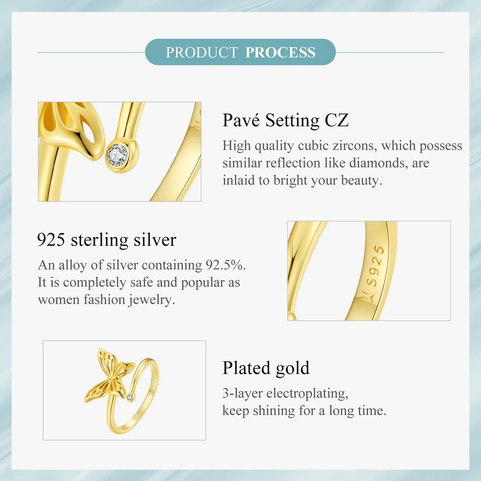 Adjustable Butterfly Ring