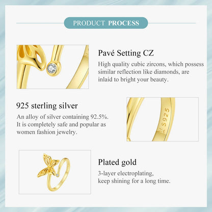 Adjustable Butterfly Ring