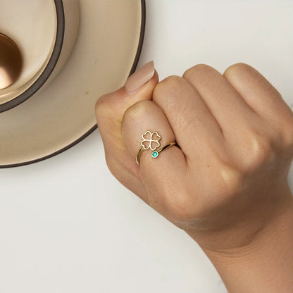Four Leaf Clover Lucky Ring