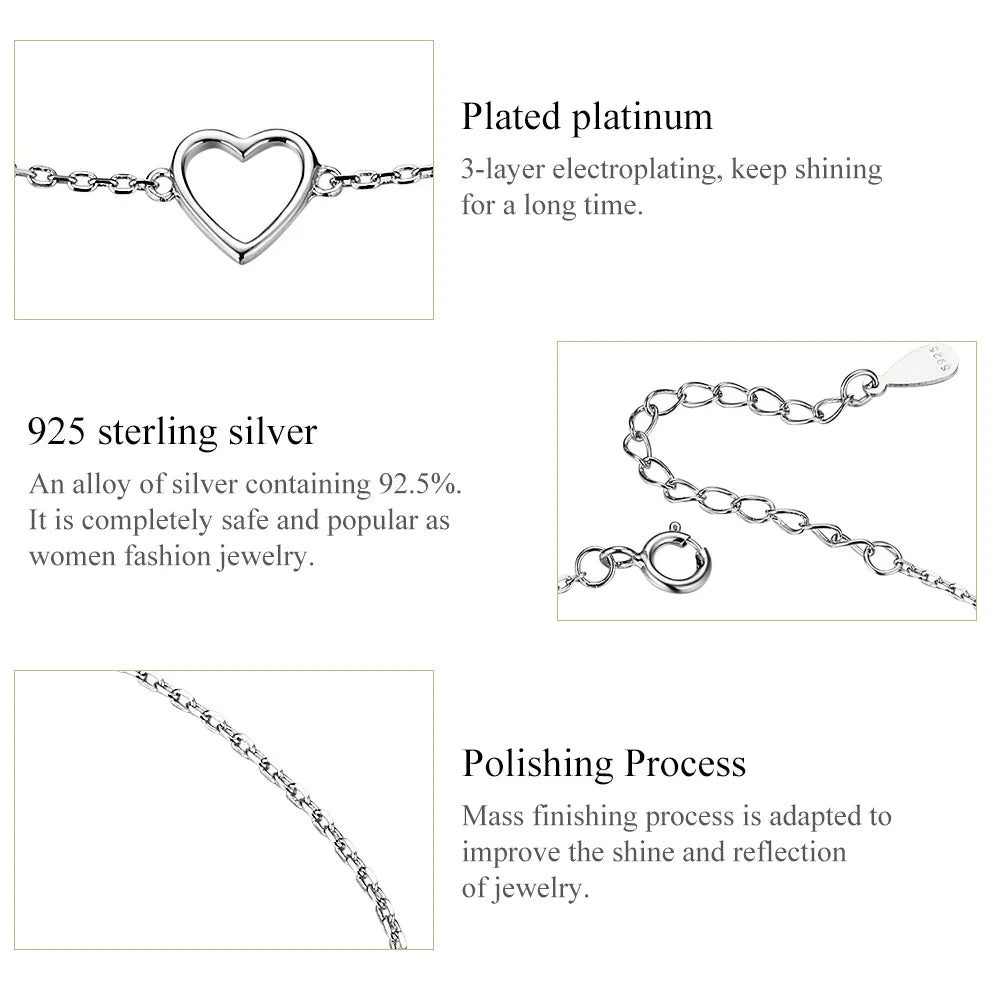 Personalized Heart Chain Bracelet