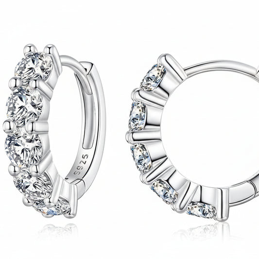 Moissanite Huggie Hoop Earrings