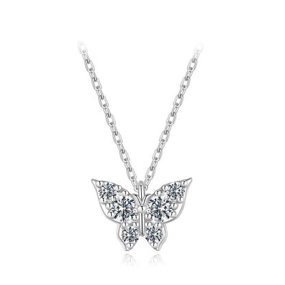 Moissanite Butterfly Pendant Necklace