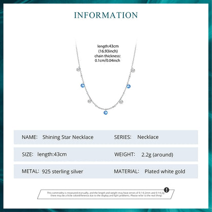 CZ Star Station Necklace