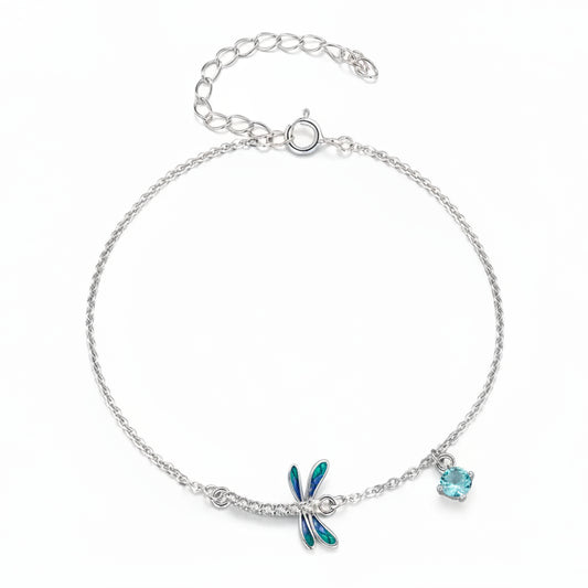 Enamel Dragonfly Chain Bracelet