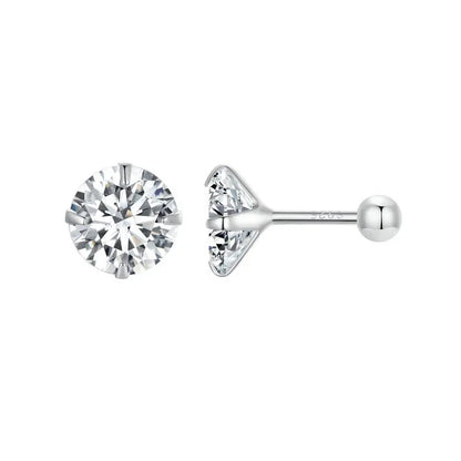 Round CZ Stud Earrings