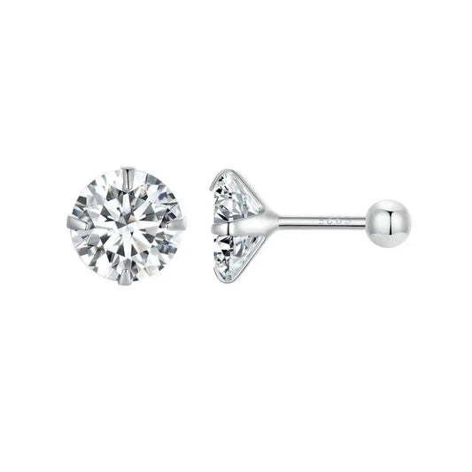 Round CZ Stud Earrings