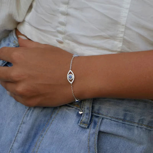 Blue Evil Eye Chain Bracelet