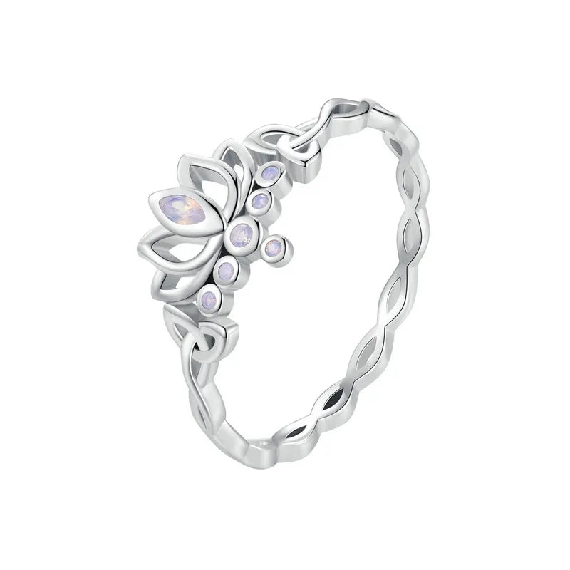 Lotus Opal Flower Ring