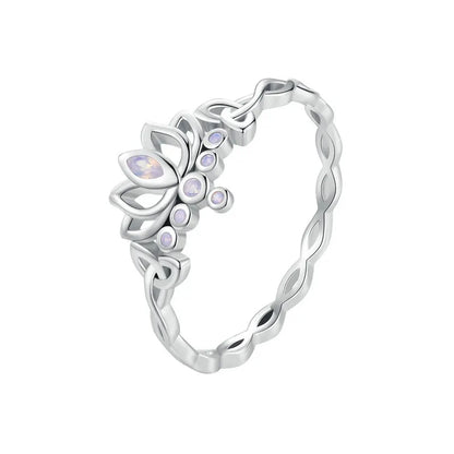 Lotus Opal Flower Ring