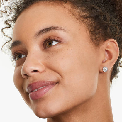 Halo Round Stud Earrings