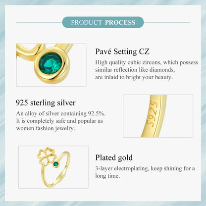 Four Leaf Clover Lucky Ring