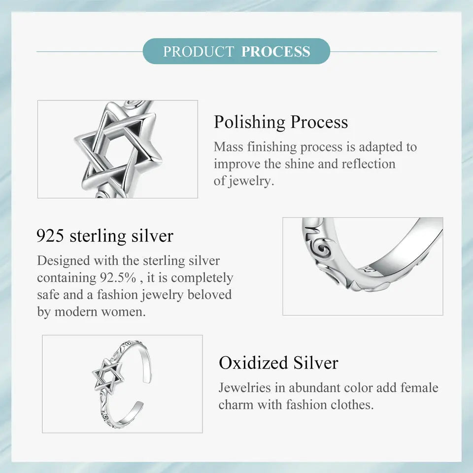 Star of David Adjustable Ring