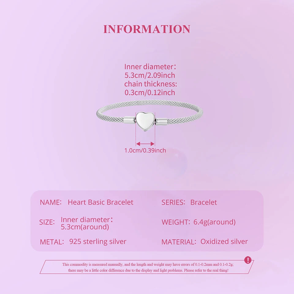 Heart Clasp Snake Chain Bracelet