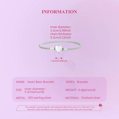 Heart Clasp Snake Chain Bracelet
