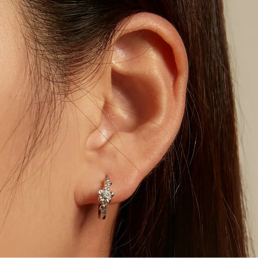 Flower & Vine Hoop Earrings