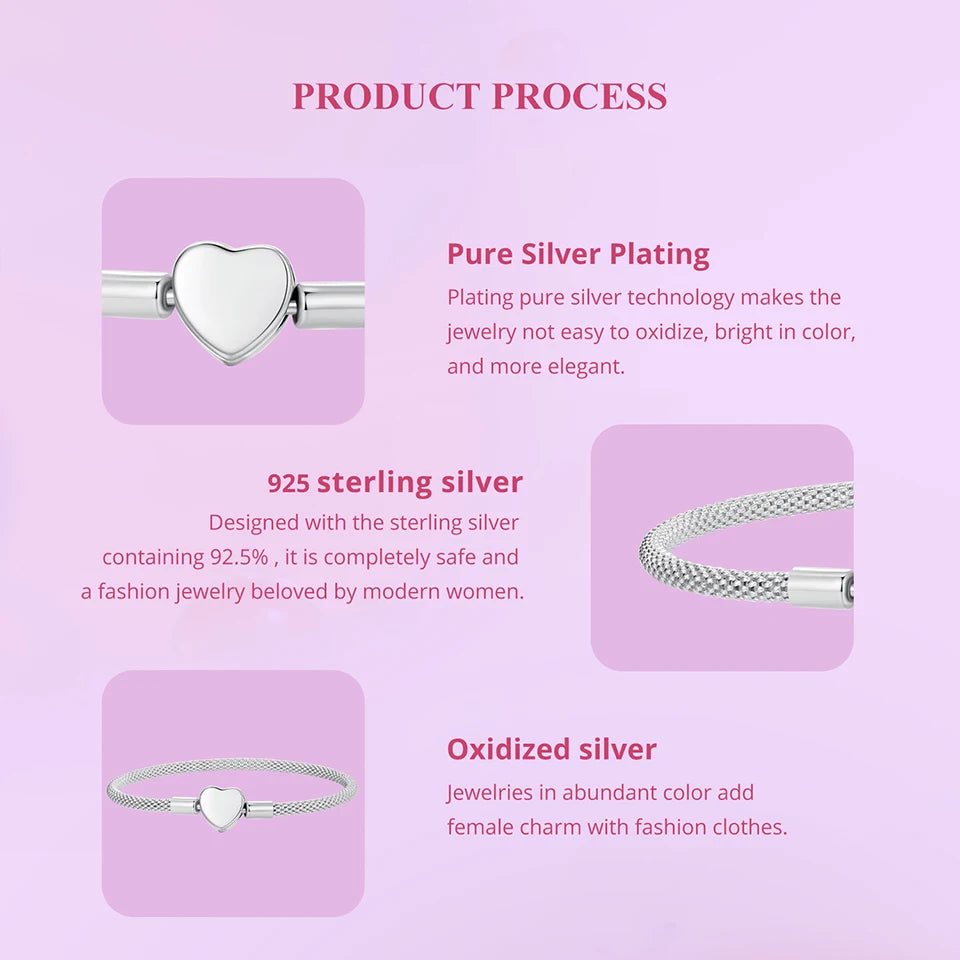 Heart Clasp Snake Chain Bracelet