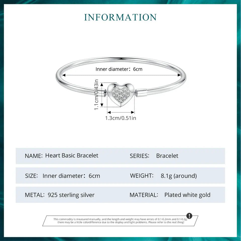 Charm Bracelet with Heart Clasp