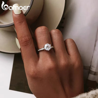 3CT Round Cut Zircon Engagement Ring