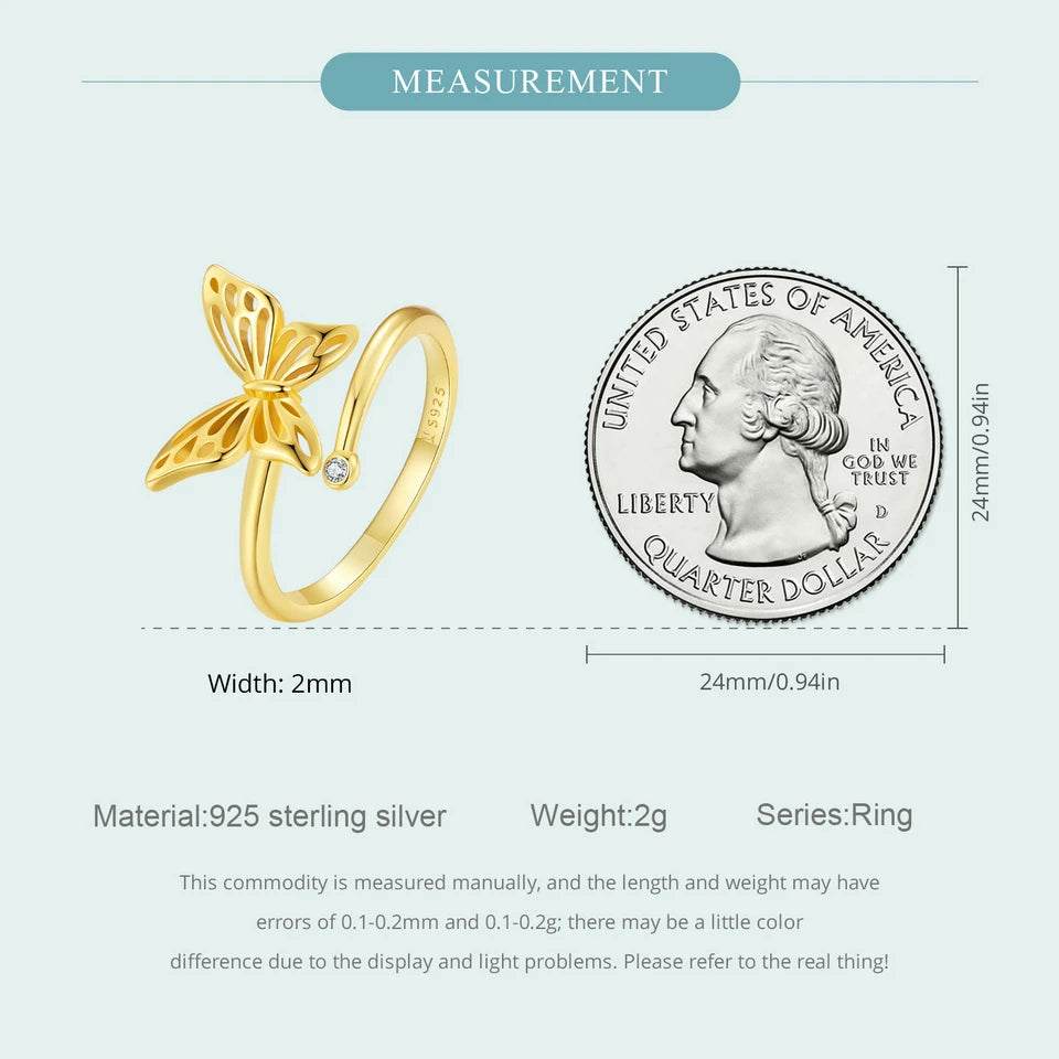 Adjustable Butterfly Ring