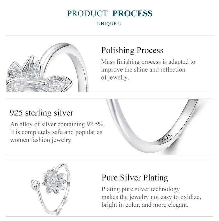 Lotus Flower Adjustable Ring