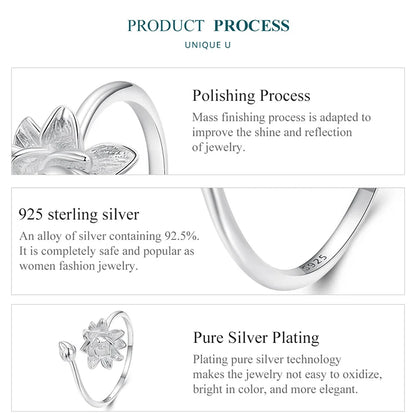 Lotus Flower Adjustable Ring