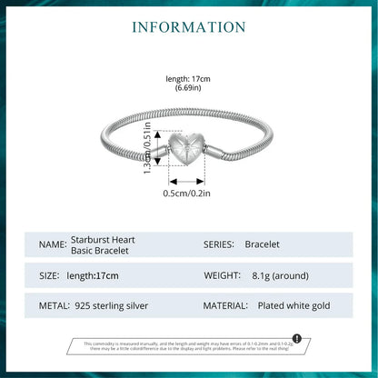 Starburst Snake Chain Charm Bracelet