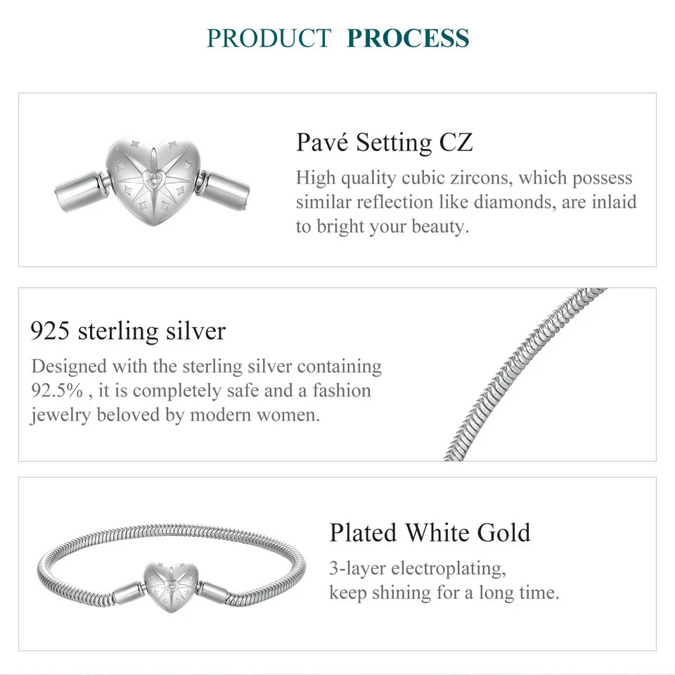 Starburst Snake Chain Charm Bracelet