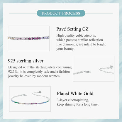 Rainbow CZ Tennis Bracelet