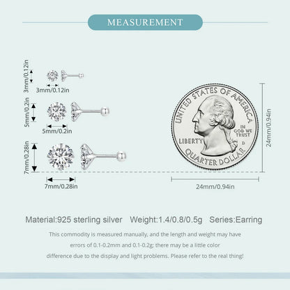 Round CZ Stud Earrings