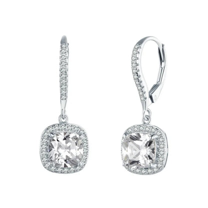 Geometric CZ Drop Earrings