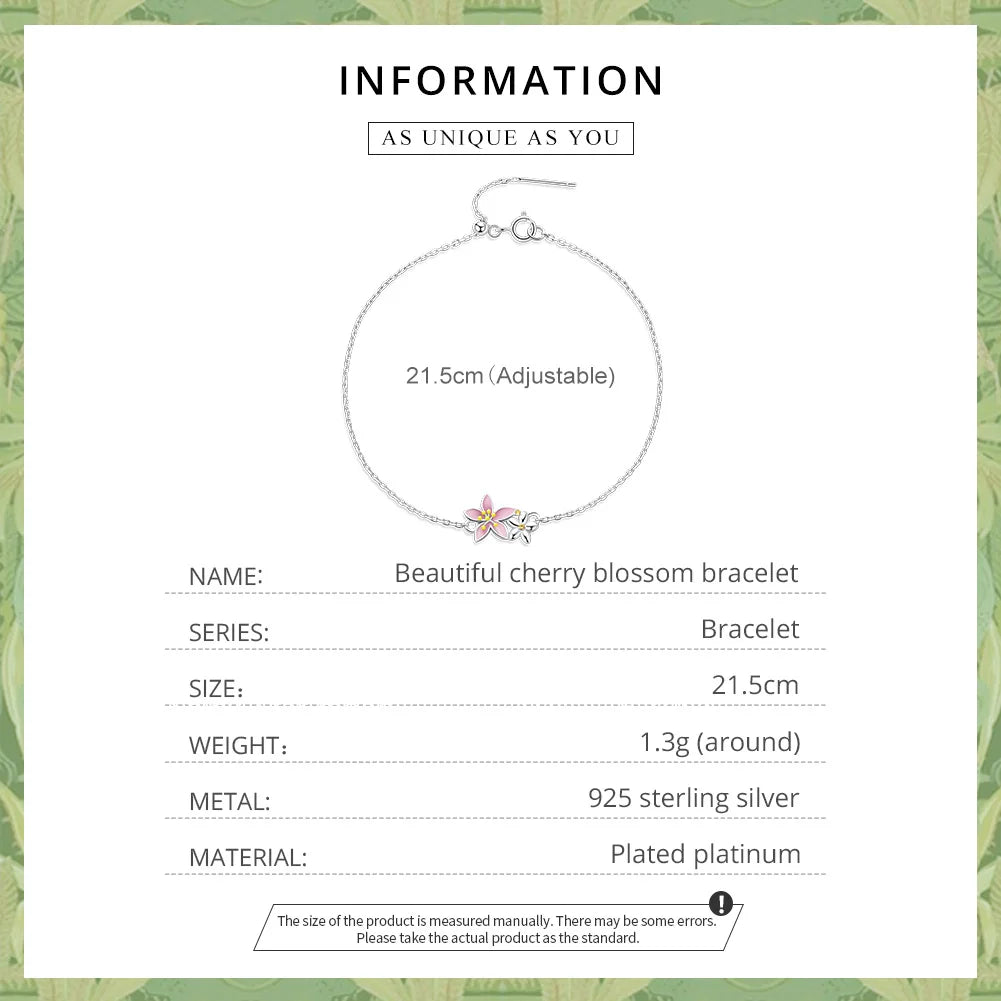 Cherry Blossom Snake Chain Bracelet