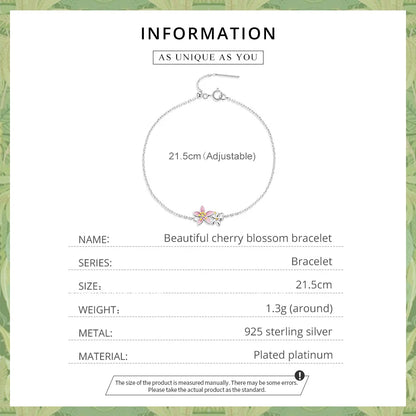 Cherry Blossom Snake Chain Bracelet