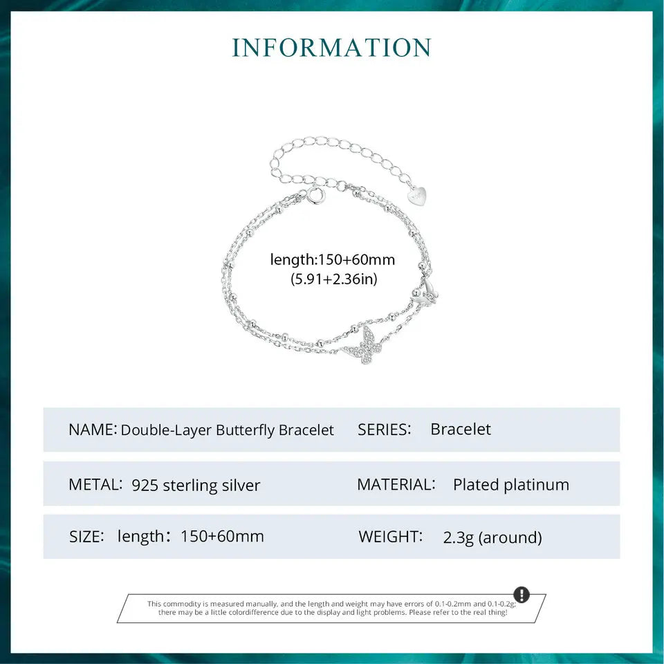 Double Butterfly Layered Bracelet