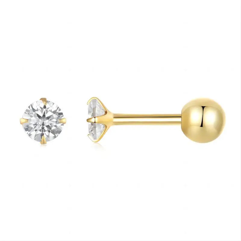 Round CZ Stud Earrings