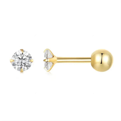 Round CZ Stud Earrings