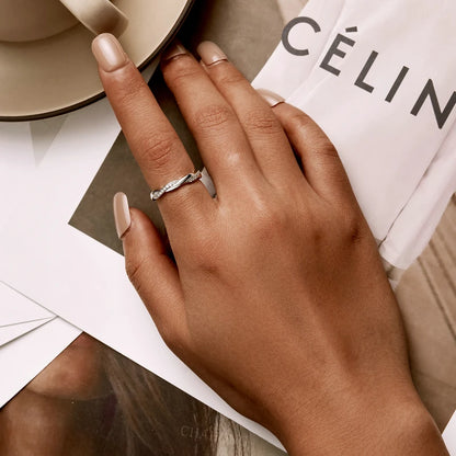 Twisted Rope CZ Band Ring