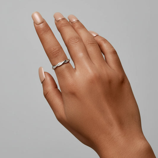 Twisted Rope CZ Band Ring