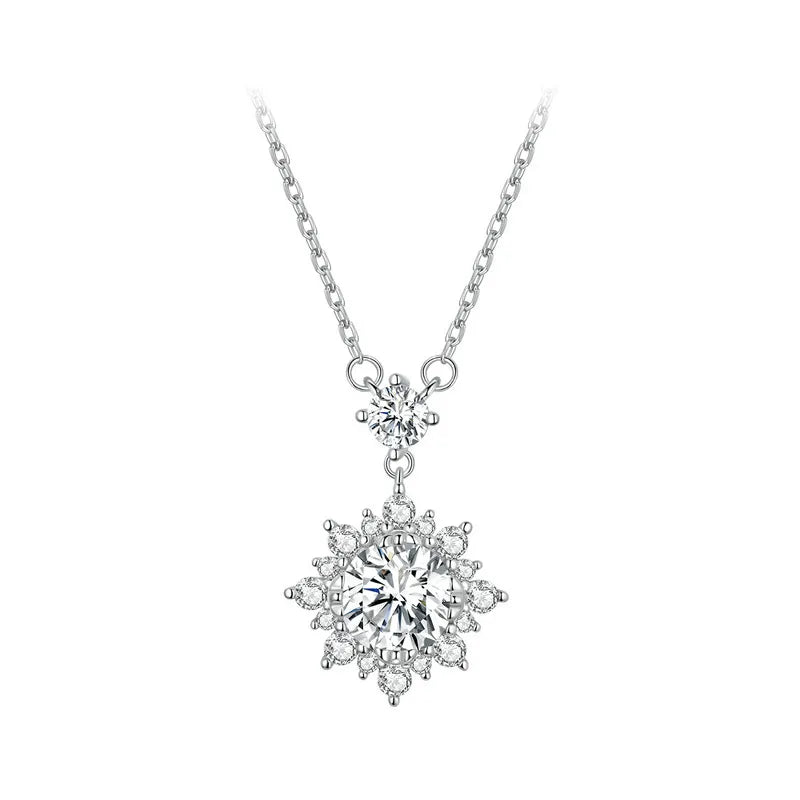 1 Carat Moissanite Halo Necklace