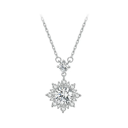 1 Carat Moissanite Halo Necklace