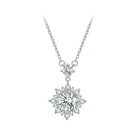 1 Carat Moissanite Halo Necklace