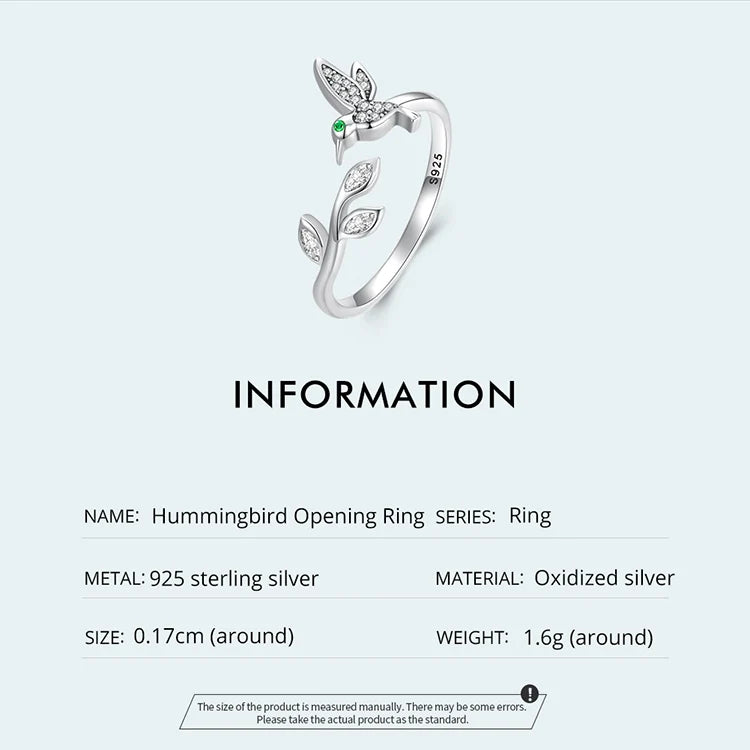 Hummingbird Adjustable Ring