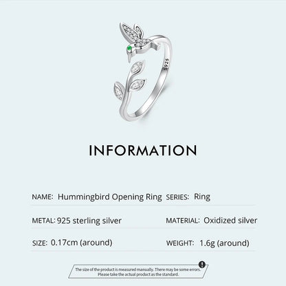 Hummingbird Adjustable Ring
