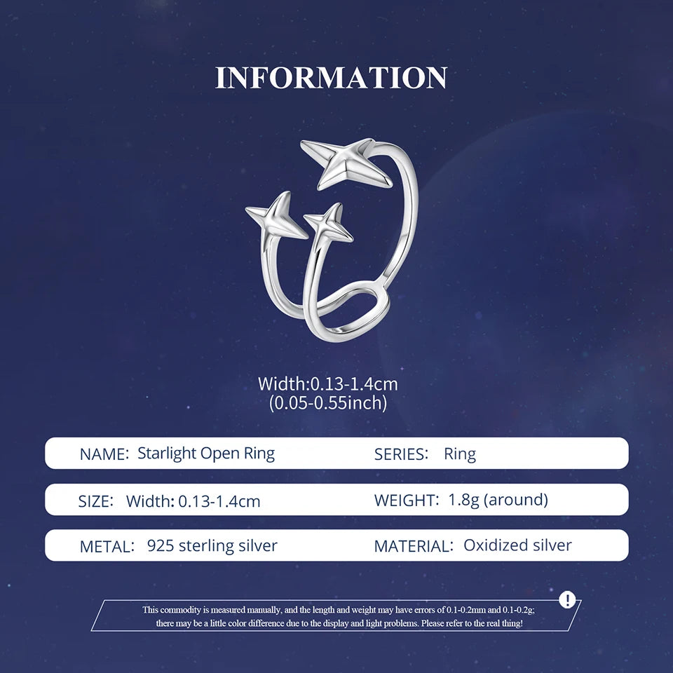 Starlight Three Stars Adjustable Ring