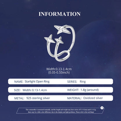 Starlight Three Stars Adjustable Ring