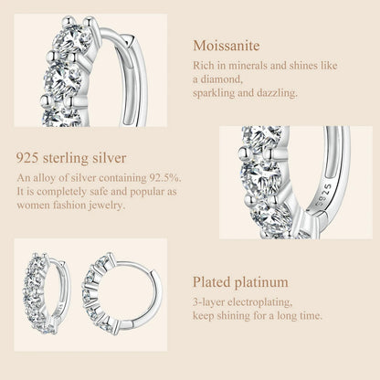 Moissanite Huggie Hoop Earrings