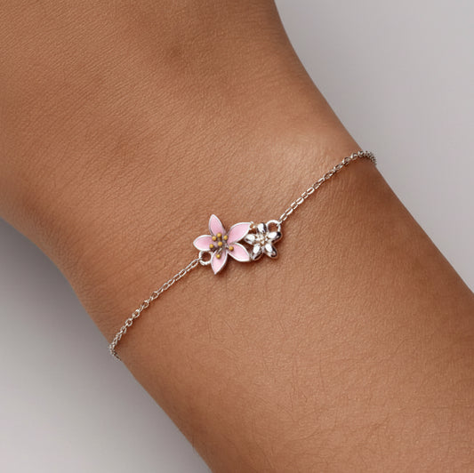 Cherry Blossom Snake Chain Bracelet