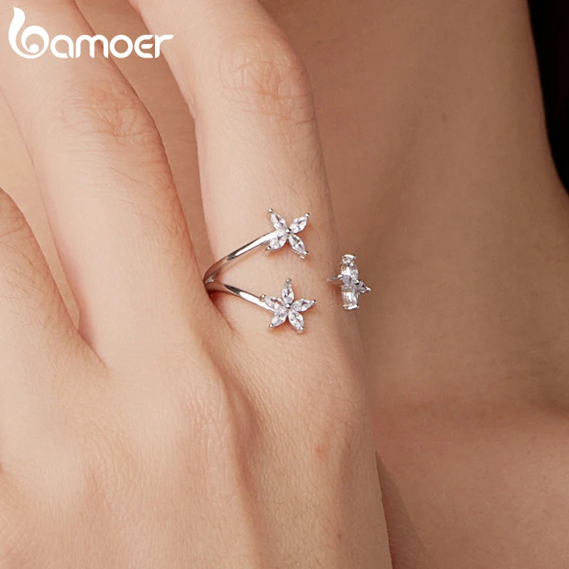 Adjustable Maple Leaf CZ Ring